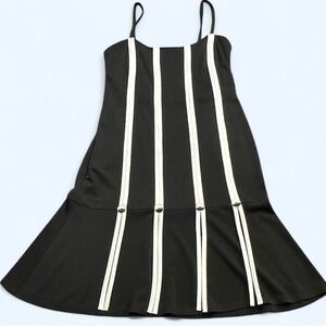Joseph Ribkoff Couture Size 10 Black with White Stripes Dress